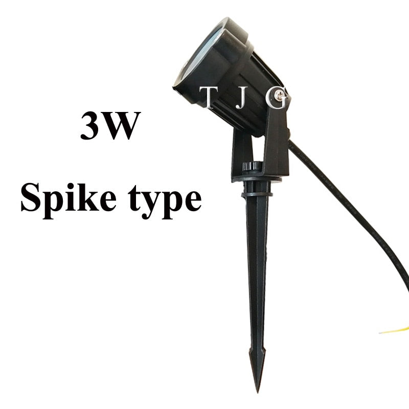 LED COB Illuminazione da giardino 3W 5W 10W Outdoor Spike Prato Lampada Illuminazione impermeabile Led Faretti da giardino con luce AC110V 220V DC12V