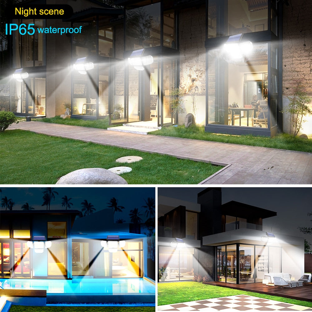 Luci solari da esterno 182/112 Lampada da parete a LED con teste regolabili Luce di inondazione a LED di sicurezza IP65 impermeabile con 3 modalità di lavoro