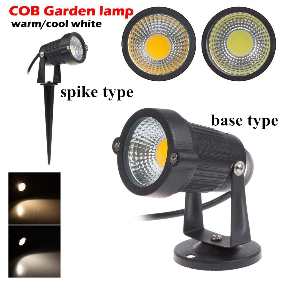 COB Outdoor Garden Light, COB Garden lamp warm/cool white DO spike type base
