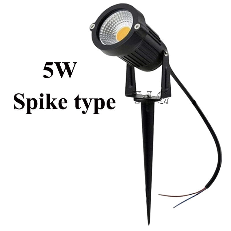 LED COB Illuminazione da giardino 3W 5W 10W Outdoor Spike Prato Lampada Illuminazione impermeabile Led Faretti da giardino con luce AC110V 220V DC12V