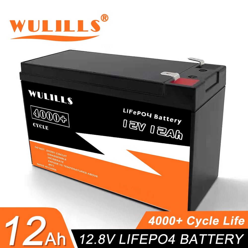 12V 12Ah LiFePo4 Battery Pack - Lithium Iron Phosphate Battery Built-in BMS 12V 24V LiFePO4 Battery for Kid Scooter Boat Motor