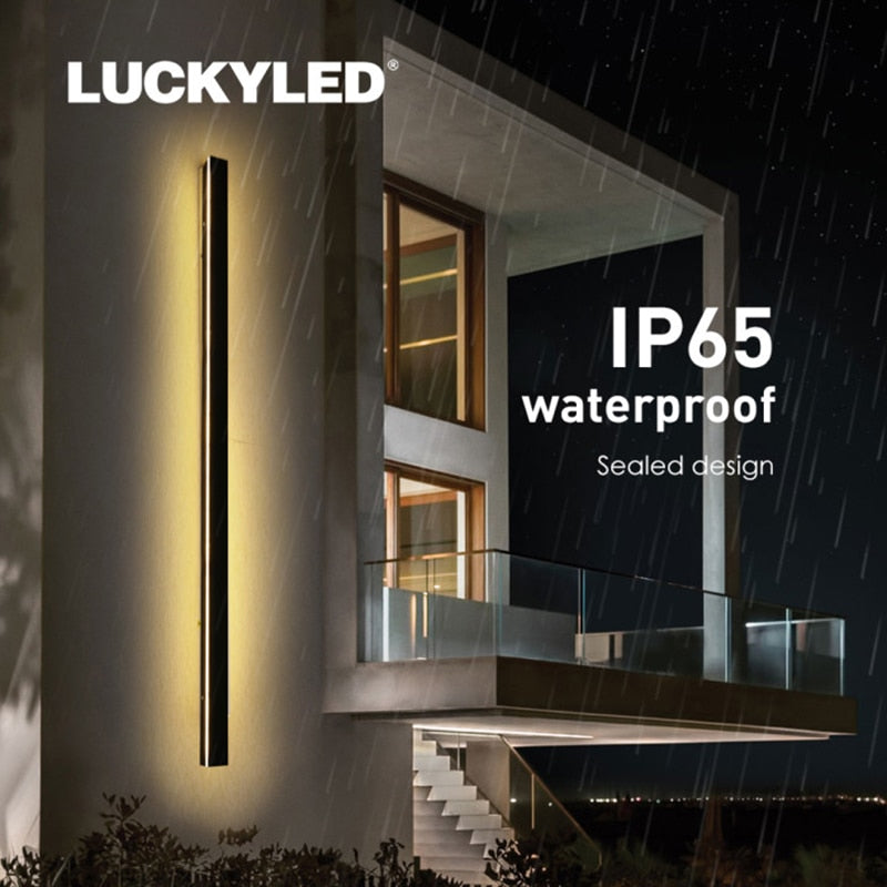 LUCKYLED Modern Led Wall Light AC85-265V Waterproof IP65 Outdoor Lighting Garden Porch Long Wall Lamp Indoor Decoration Sconce