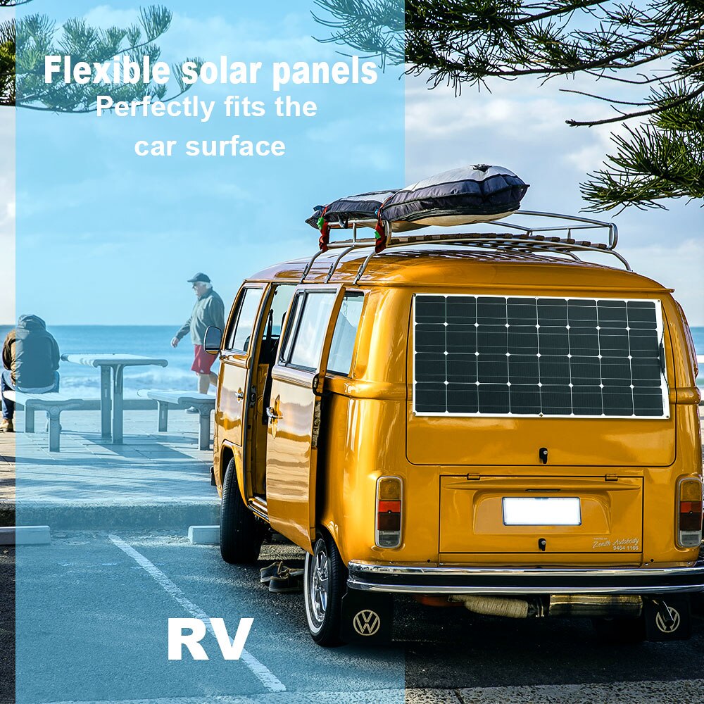12V Flexible Solar Panel, Flexible solar panels) pertectly fits the car surface A RV