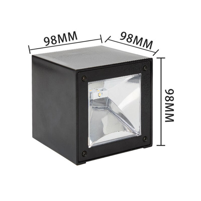 Lampada da parete quadrata da giardino a luce solare a LED Lampada da parete con sensore di luce solare IP65 Impermeabile Cortile Cortile Balcone Recinzione Decorazione Lampade