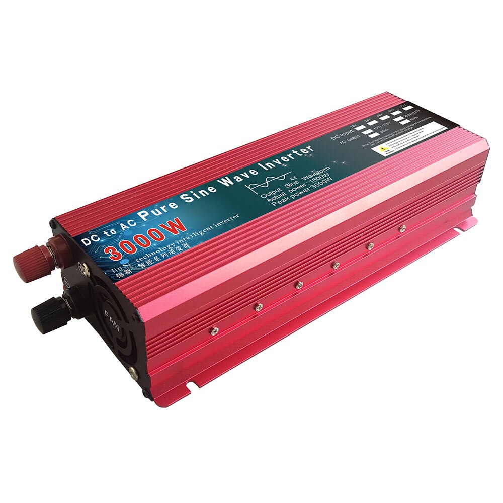 Inversor de onda senoidal pura 12V 24V 220V 110V 1000W 1600W 2000W 3000W Conversor de energia solar 12V a 220V Inversor transformador LED