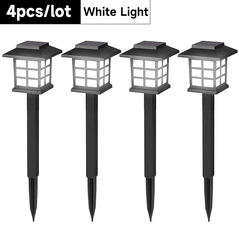 Luz solar LED ao ar livre Pátio à prova d'água Decoração de jardim de Natal Luzes de gramado Caminho Iluminação de energia Quintal Led Lâmpada solar