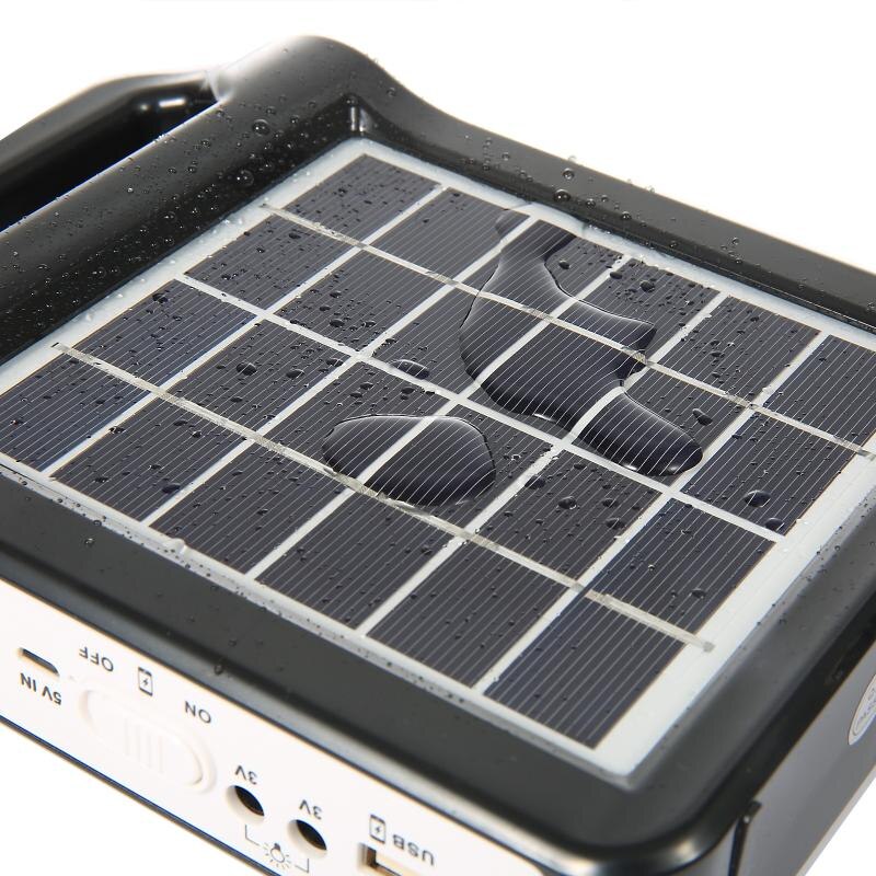 Caricatore USB del sistema di accumulo di energia del pannello solare ricaricabile portatile 6V con illuminazione della lampada Kit sistema di energia solare domestica