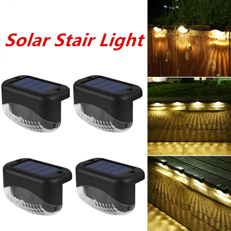 LED solaire escalier lumière étanche extérieur jardin lumières solaires terrasse garde-corps étape lumière paysage lampe accessoires de jardin