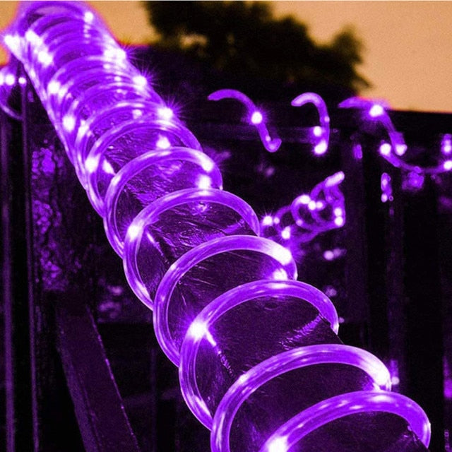 300LED Solar Powered Rope Strip Light Waterproof Tube Rope Garland Fairy Light Strings for Outdoor Indoor Garden Christmas Decor