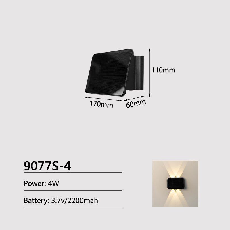 Joollysun applique murale solaire éclairage extérieur lumières de porche modernes pour la maison jardin clôture Patio étanche IP65 lampe à LED sans fil