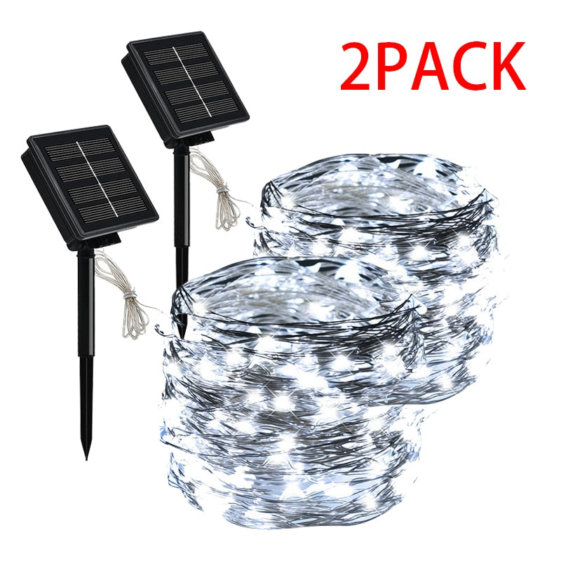 LED Solar Light Outdoor Waterproof Fairy Garland String Lights Christmas Party Garden Solar Lamp Decoration 7/12/22/32 M