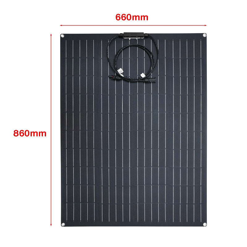 ETFE 300W Flexible Solar Panel Portable Solar Cell Energy Charger DIY Connector for Smartphone Charging Power System Car Camping
