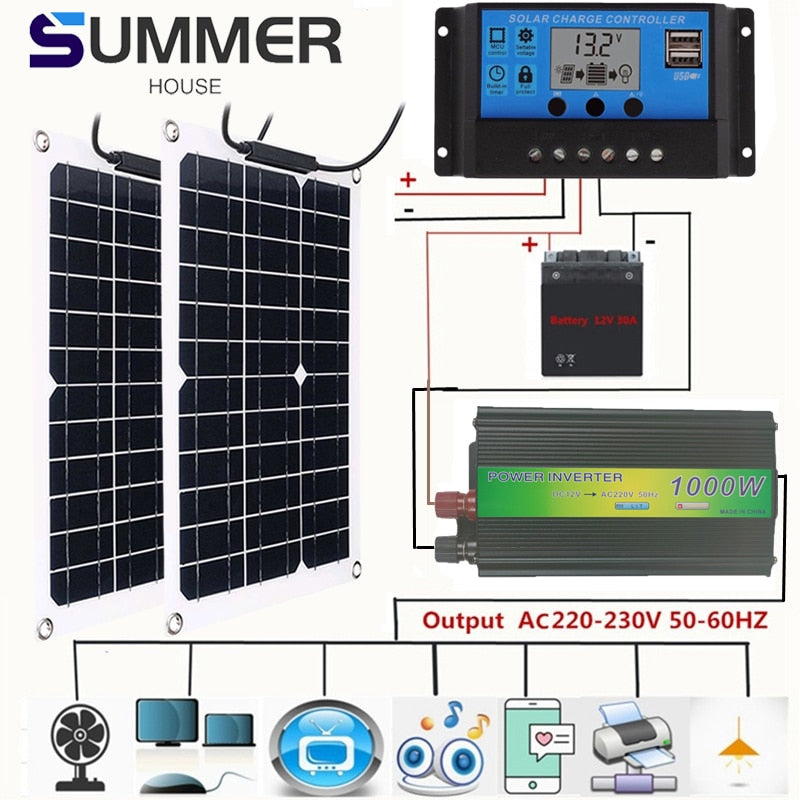 1000W Inverter  Solar Panel, ChaRge controller SUMMeR HOUSE >