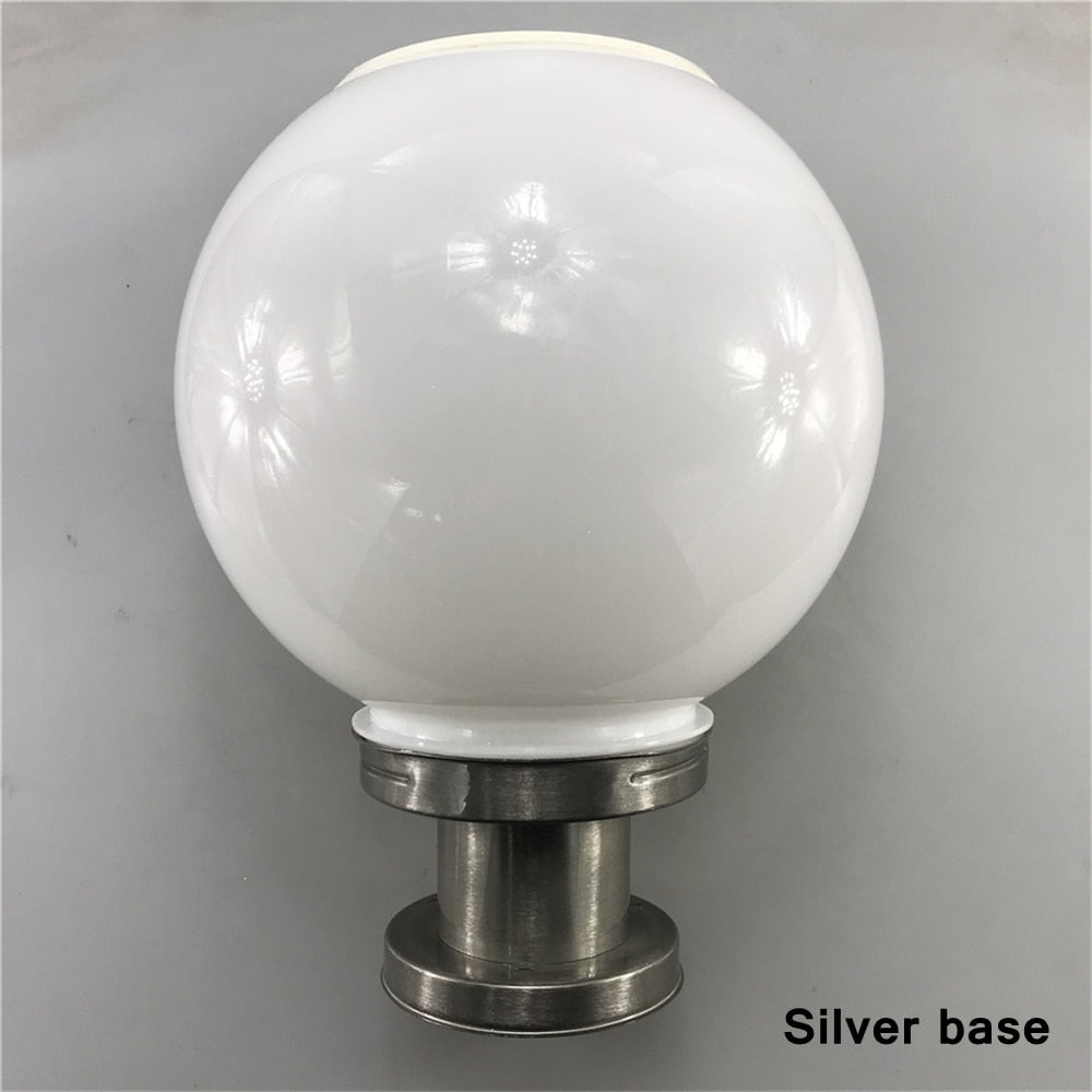 LED Round Ball Stainless Steel Solar Post Lamp Outdoor IP65 Waterproof Column Head Light For Garden Villa Pillar Garden Hotel