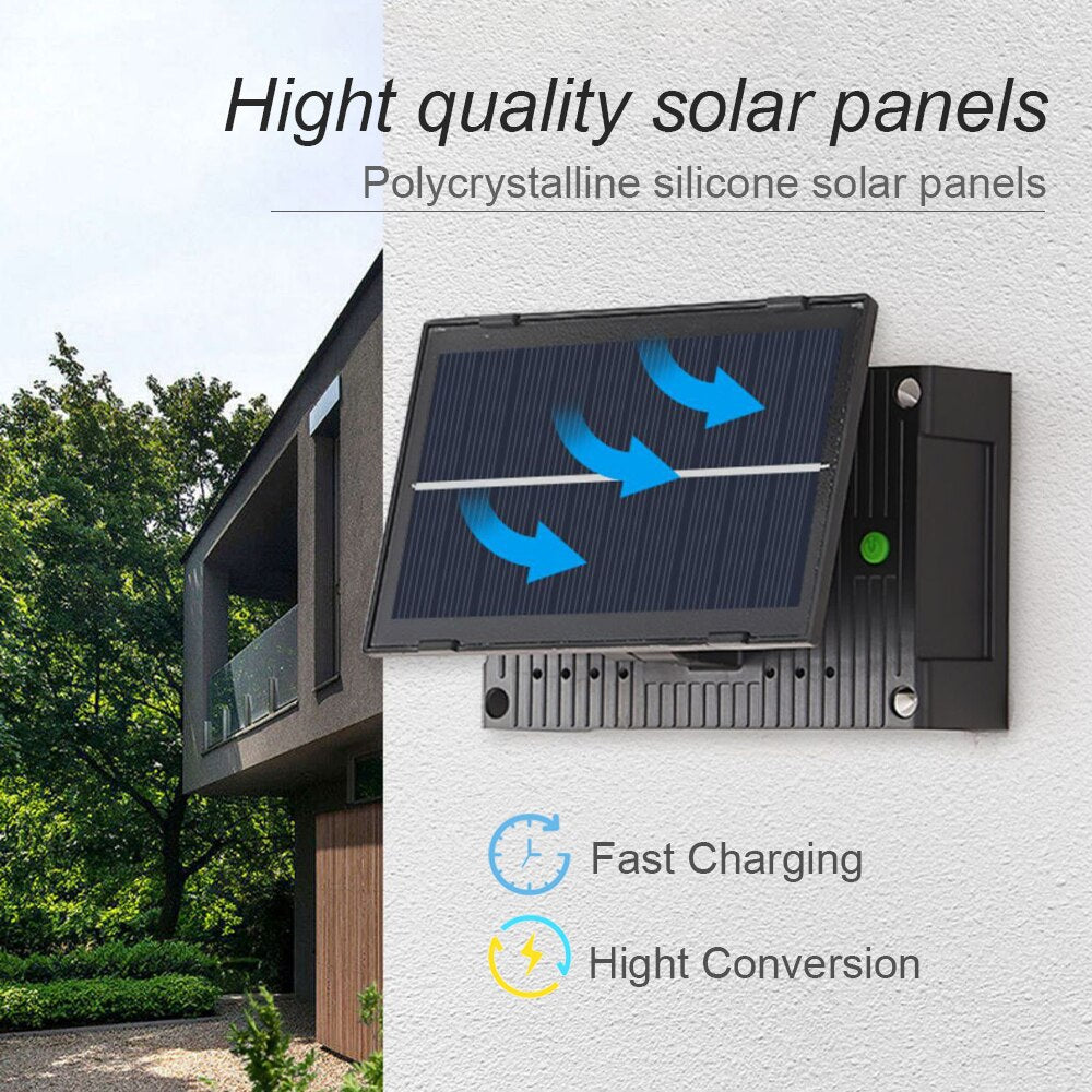 Applique da parete a luce solare a led per esterni su e giù impermeabile luce solare recinzione portico decorazione da parete lampada solare esterna da giardino