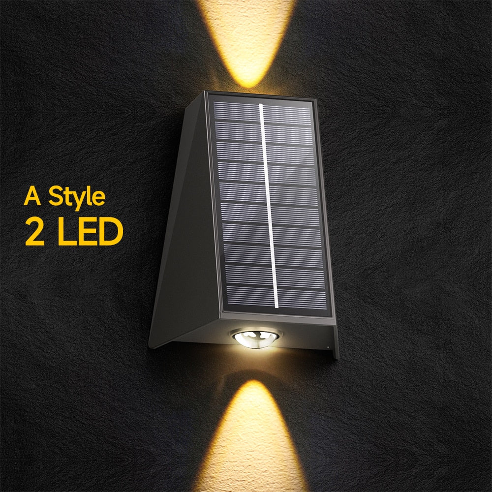 Solar LED Light Outdoor Wall Lamp Waterproof Up Down Luminous Lights Garden Decoration Stairs Fence Corridor Sunlight Solar Lamp