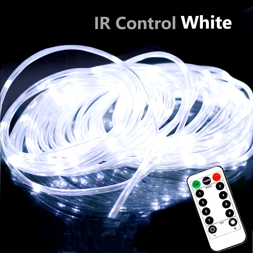 Solar Rope Lights 5/10/20M White Waterproof Solar Led Tube Fairy Lights For Outdoor Garden Street Decorations 8 Modes Control