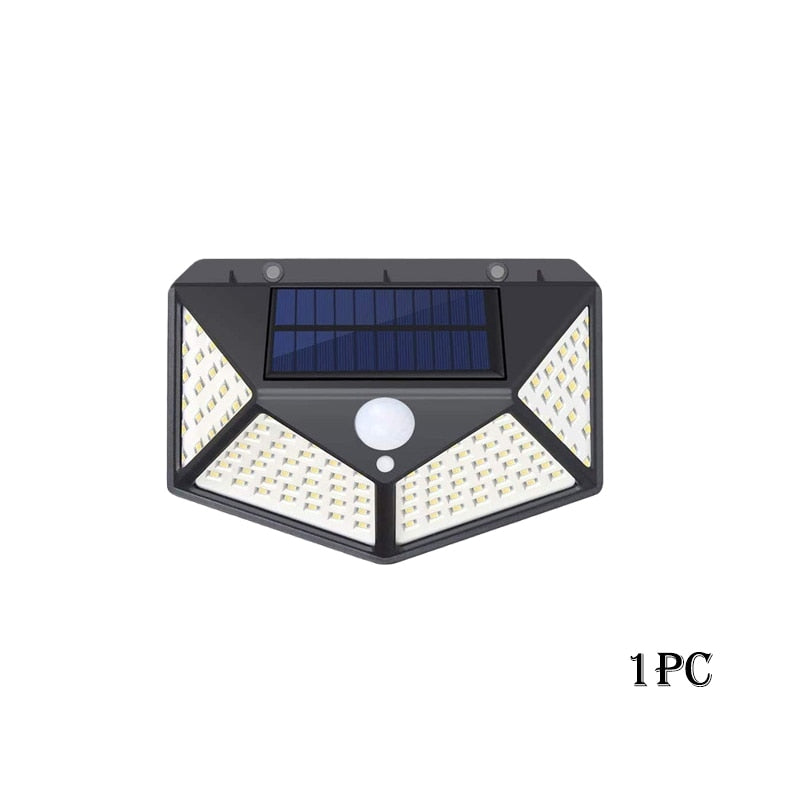 100 LED Solar Lights Outdoor Solar Wall Lamp PIR Motion Sensor Lamp Waterproof Solar Street Light for Garden Decoration