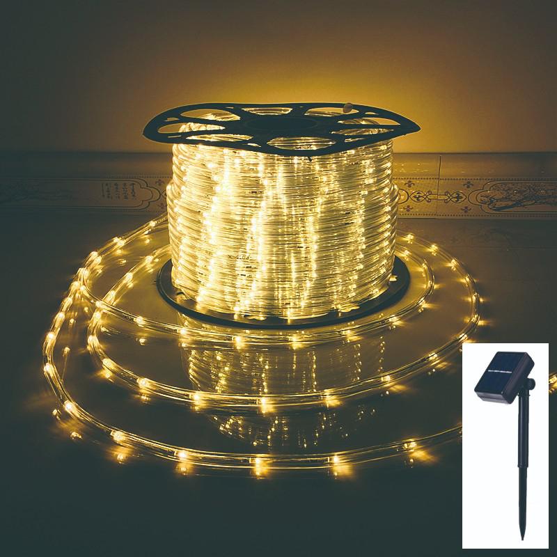 Solar Outdoor LED  Lighting Strings Waterproof Tube 100/200LEDs 8Modes Yard Garden Decortion Christmas For Wedding Party Holiday