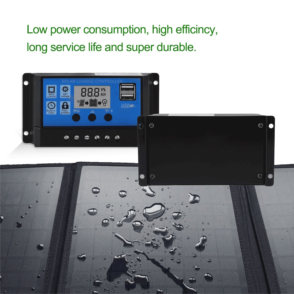 Professional Solar Panel Controller Battery Charge Regulator 2USB 12V/24V 10A~100A Photovoltaic Street Lamp Control System