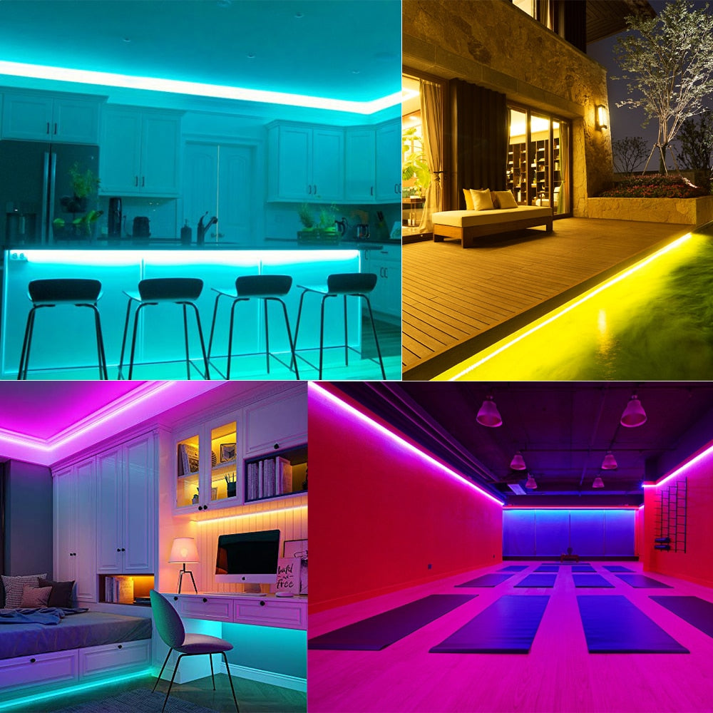 RGB COB LED Strip Light DC 12V 24V 756 LEDs/m 840 LEDs/m Flexible Ribbon Linear Lamp Tape Lights 1M 2M 3M 4M 5M Room Decoration