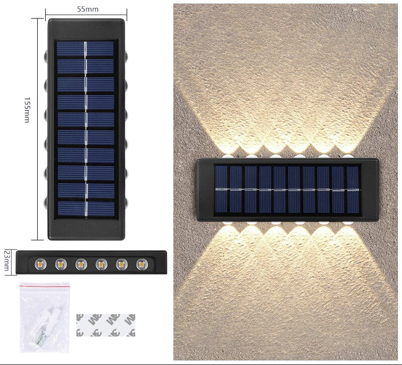 Outdoor Solar Garden Light Led Waterproof Decoration Wall Lamp for Fence Porch Country Balcony House Garden Street Lighting
