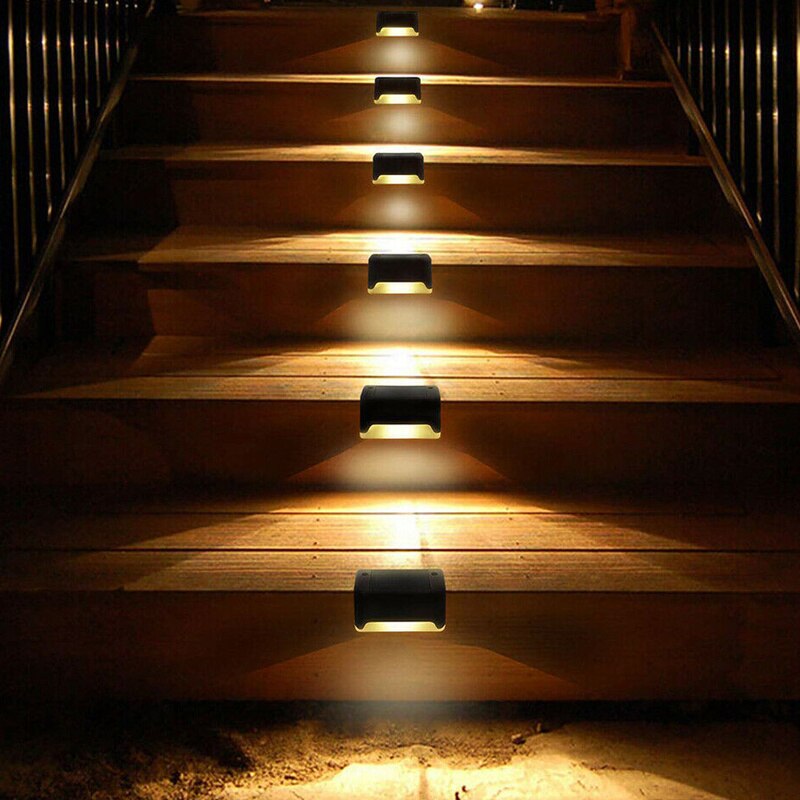 1/4/10/20pcs LED Solar Stair Lamp IP65 Waterproof Outdoor Garden Pathway Yard Patio Stairs Steps Fence Lamps Solar Night Light