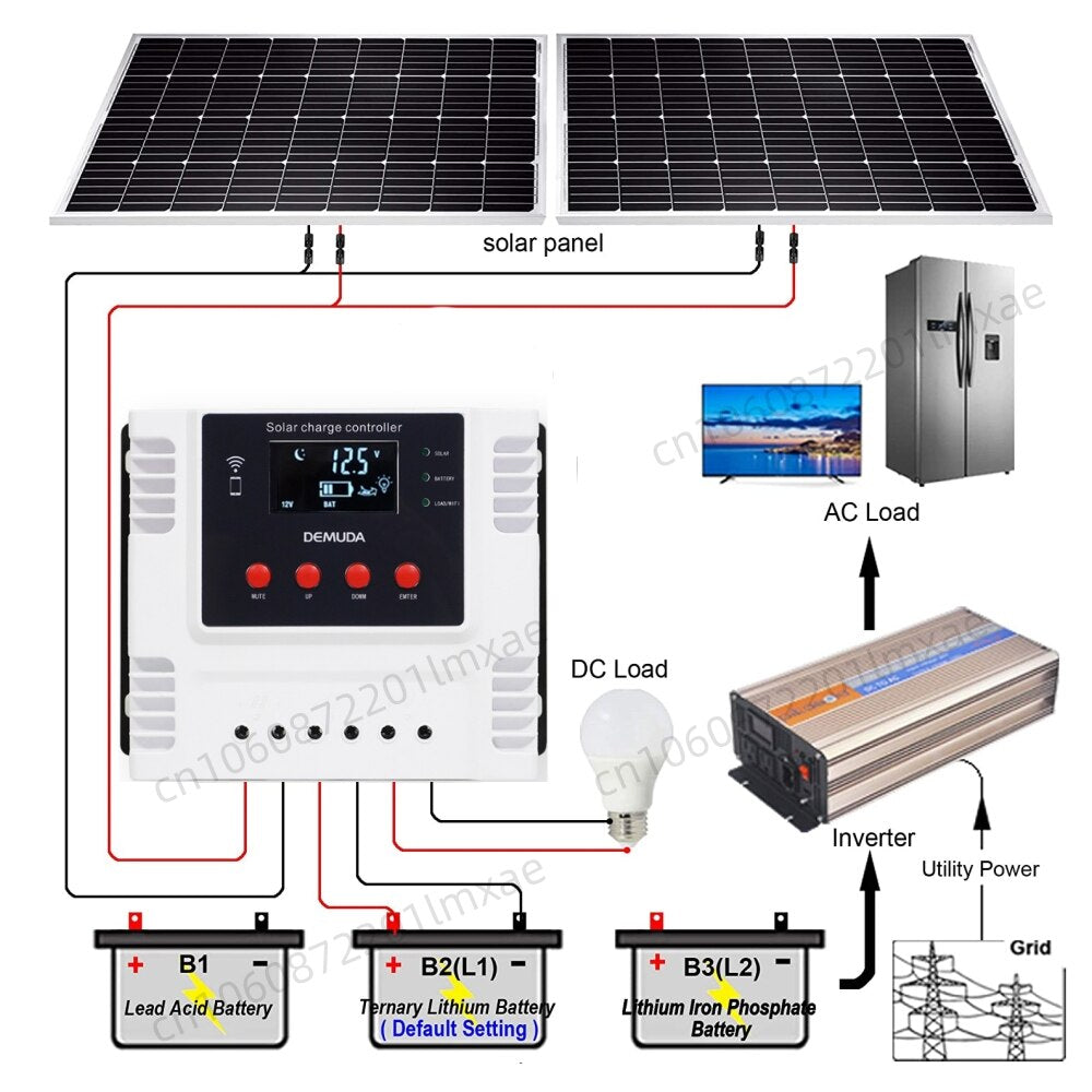WiFi APP Control Solar Charge Controller 12V 24V 48V 60A 50A 40A 30A PWM Solar Regulator For LiFePO4 Lead-Acid Lithium Battery