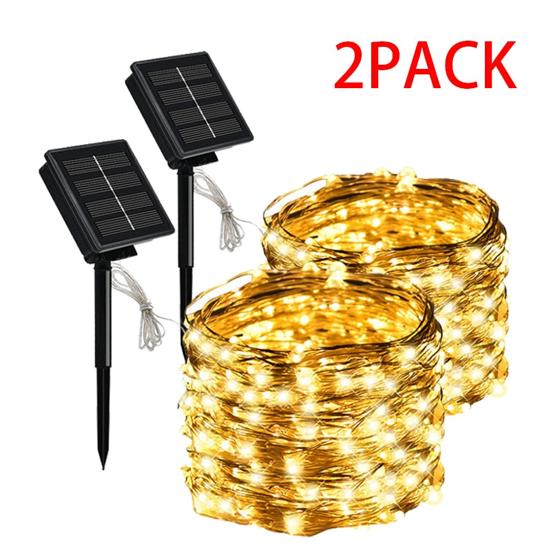 LED Solar Light Outdoor Waterproof Fairy Garland String Lights Christmas Party Garden Solar Lamp Decoration 7/12/22/32 M