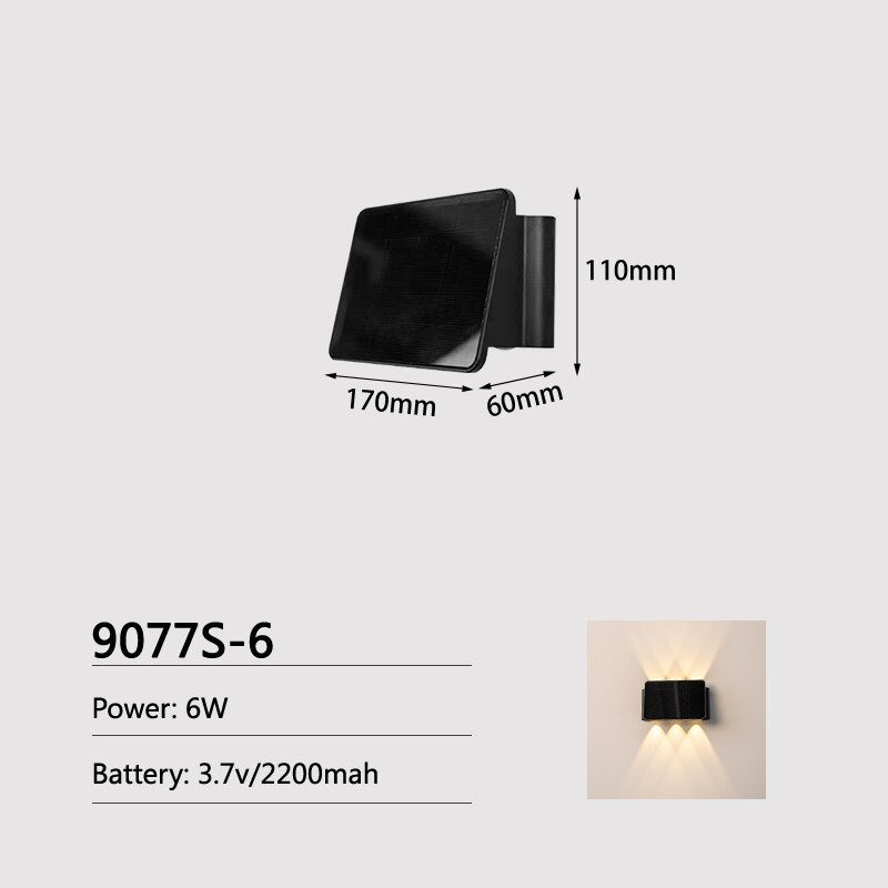 Joollysun applique murale solaire éclairage extérieur lumières de porche modernes pour la maison jardin clôture Patio étanche IP65 lampe à LED sans fil