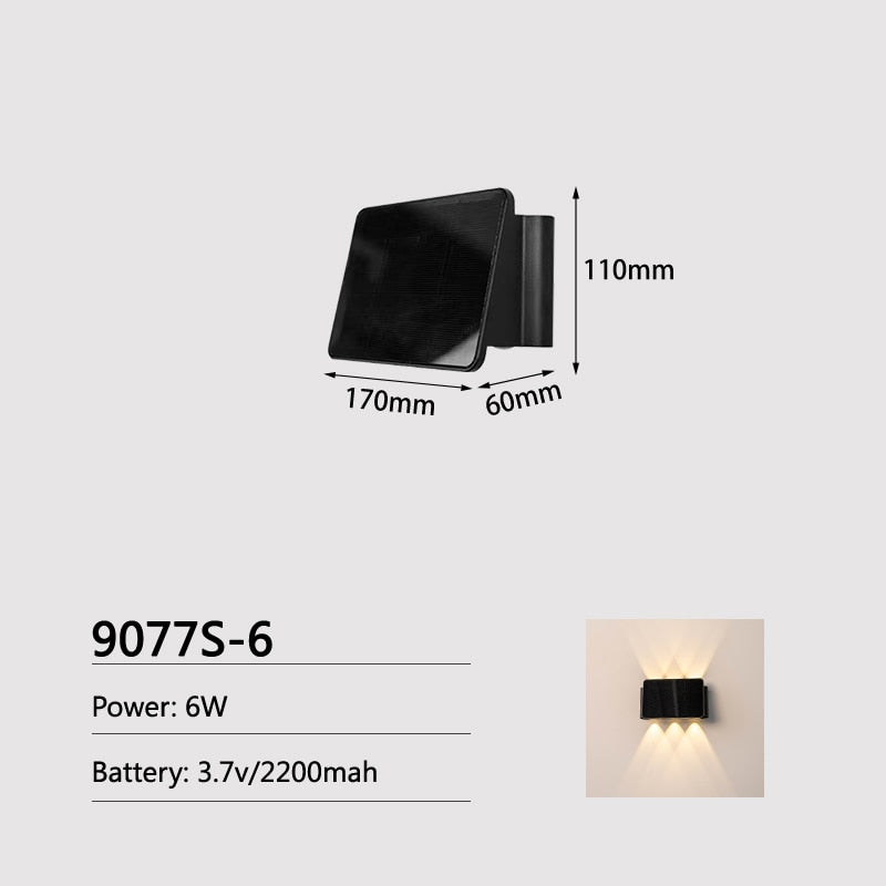 Lámpara de pared Solar Joollysun, iluminación exterior, luces de porche modernas para el hogar, jardín, valla, Patio, impermeable, IP65, lámpara LED inalámbrica
