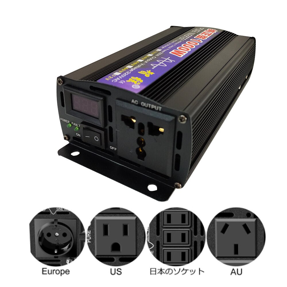 DIDITO Inverter 12v 220v Pure Sine Solar Inverter generator 48V 110V Wind Trubine Converter Solar Car Inverters