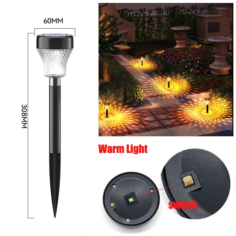 LED pelouse lampes solaires jardin lampe extérieure rvb multicolore porte chemin éclairage solaire noël décoratif paysage briller lumière