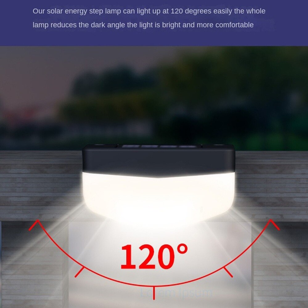 Luz LED Solar para escalera, resistente al agua, para exteriores, jardín, paso, patio, terraza, barandilla, luz de paso, luz de paisaje, IP65, resistente al agua