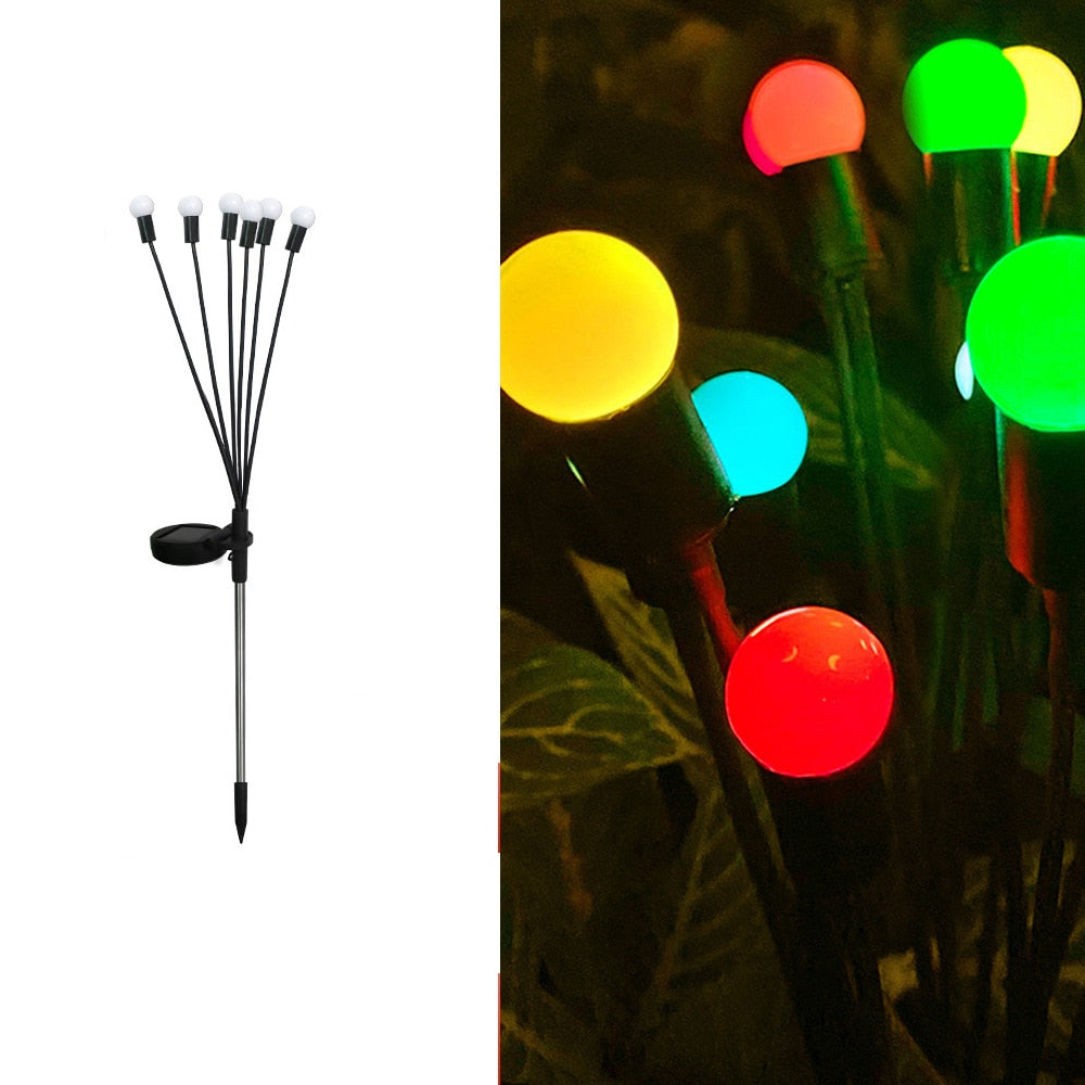Luce solare a LED per esterni Impermeabile da giardino Luce solare alimentata Luci paesaggistiche Firefly Luci da giardino Prato Decorazione da giardino Luce solare