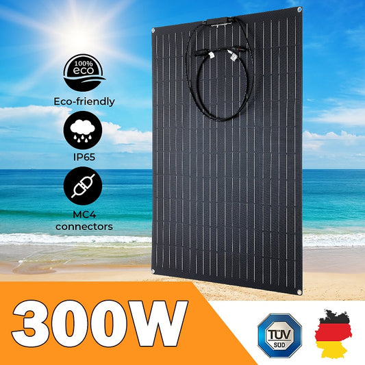 300W Flexible Solar Panel, 1000 eco-friendly IP6S MC4 connectors 3OO