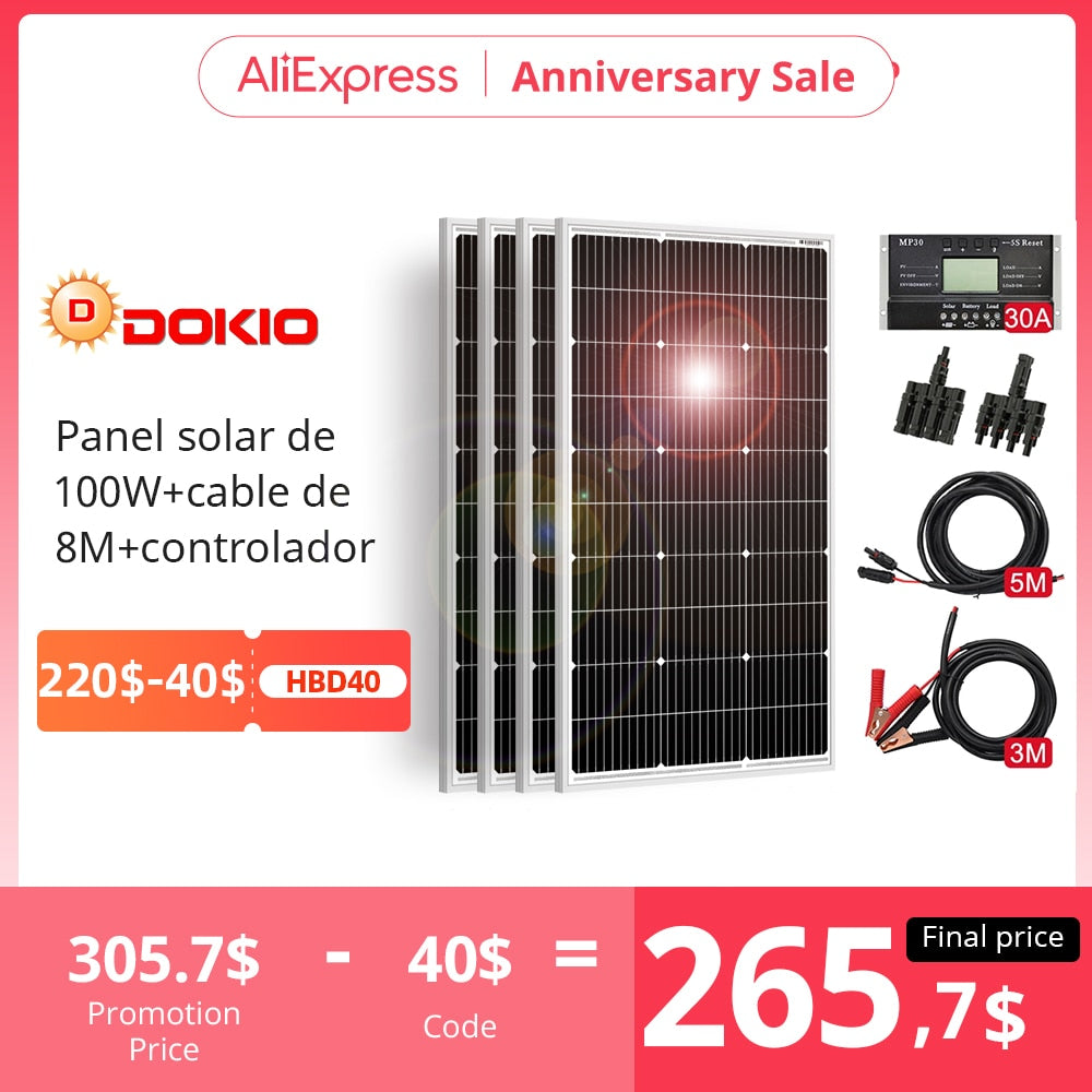 MPJo DOKIO 30A Panel solar de 1OOW