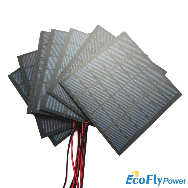 Atacado Mini Painel Solar 4V 5.5V 5V 6V 7V 10V 12V 50mA 60mA 100mA 150mA 200mA 500mA Mono/poli