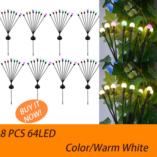 8 PCS Solar LED Light, 8 PCS 64LED Color/Warm White BUY IT