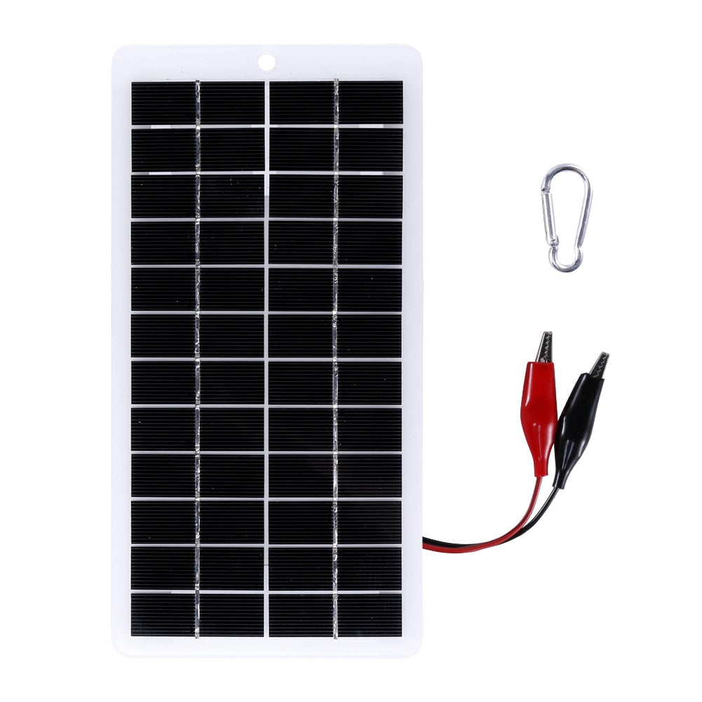 Solar Panel 10W 12V Outdoor DIY Solar Cells Charger Polysilicon Panels USB Outdoor Portable Solar for Cell Mobile Phone Chargers
