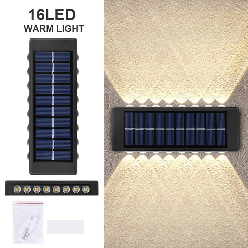 LED Solar Wall Lamp Outdoor Wall Light Ip65 Waterproof Garden Decoration Balcony Yard Street Decor Lamps Outside Sunlights