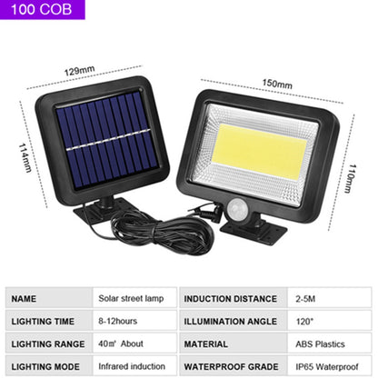 COB LED Solar Powered Light, 100 COB NAME Solar street lamp INDUCTION DIST