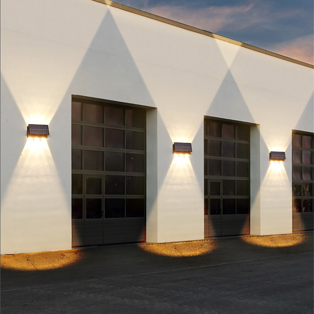 Lumière LED solaire extérieur vers le bas éclairage IP65 appliques murales étanches pour maison de campagne clôture couloir jardin décoration lampe