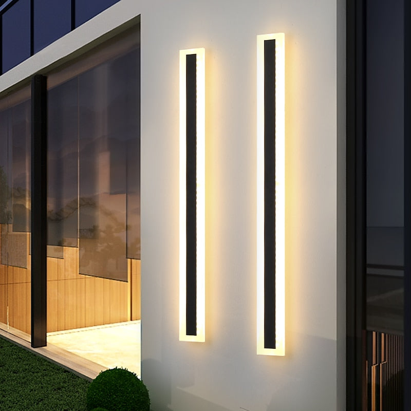 Lampada da parete lunga a LED impermeabile Moderna IP65 Illuminazione per esterni Giardino Villa Balcone Linea Luce Wall washer light 85-265V Dimmerabile