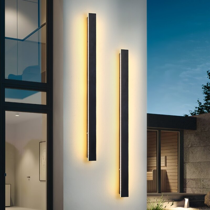 Lampada da parete lunga a LED impermeabile Moderna IP65 Illuminazione per esterni Giardino Villa Balcone Linea Luce Wall washer light 85-265V Dimmerabile