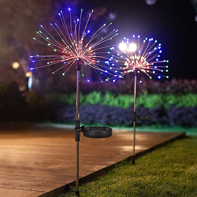 Solar Firework Lights Decoration Solar Garden Fairy Lights Waterproof DIY Dandelion Landscape Christmas Outdoor Decor Lawn Lamp