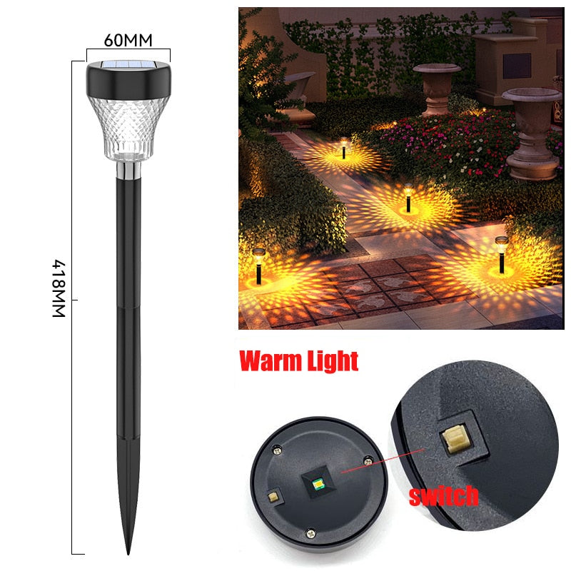 LED pelouse lampes solaires jardin lampe extérieure rvb multicolore porte chemin éclairage solaire noël décoratif paysage briller lumière