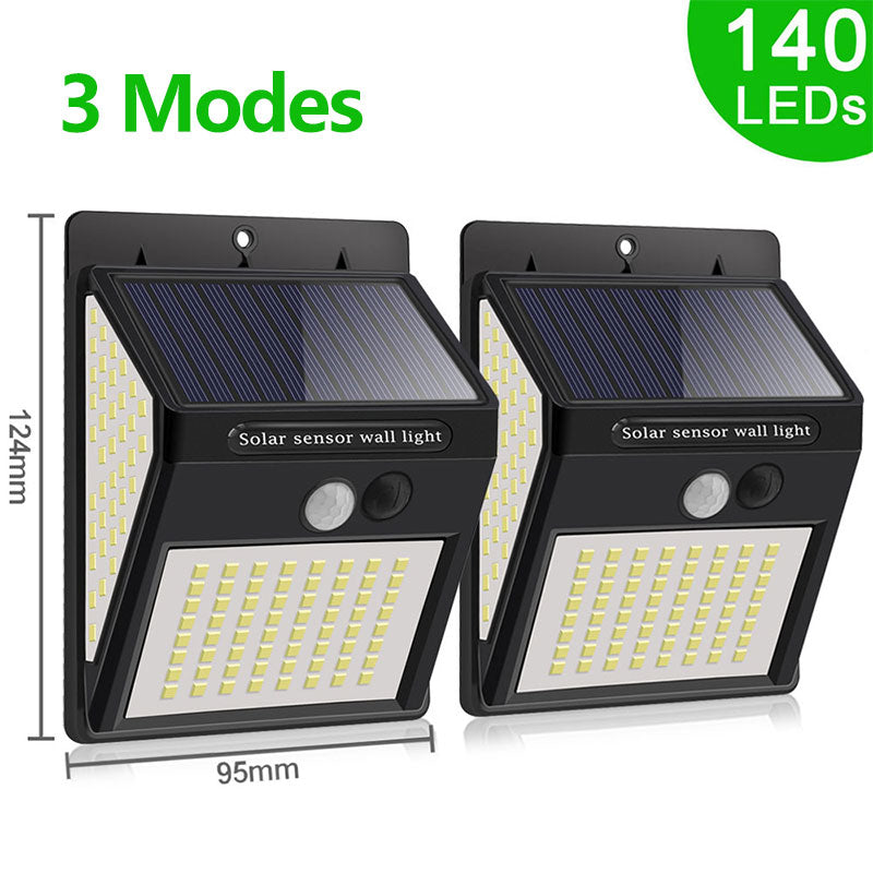140 3 Modes LEDs Solar sensor wall light 7 95mm