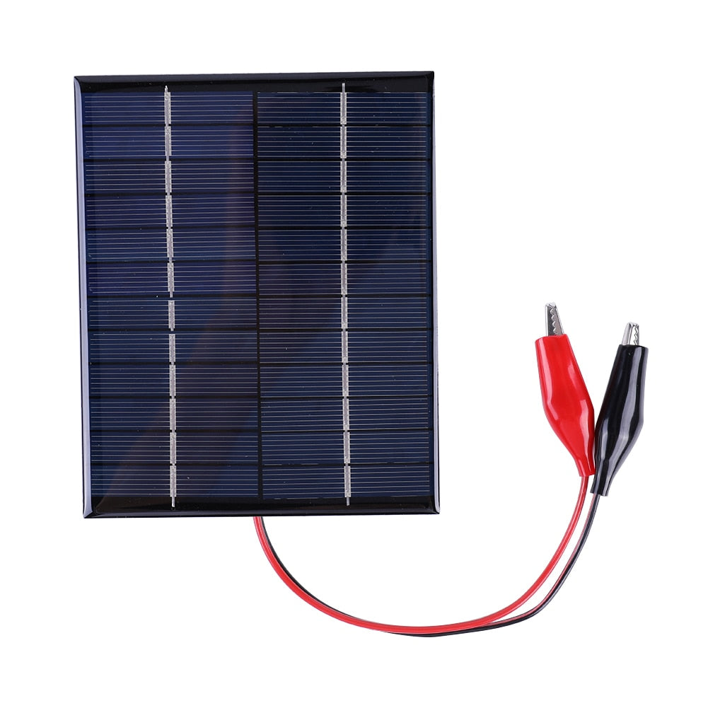 Pannello solare impermeabile 5W 12V Caricabatterie per celle solari fai-da-te all'aperto Pannelli epossidici in polisilicio 136x110MM per strumento di ricarica batteria 9-12V