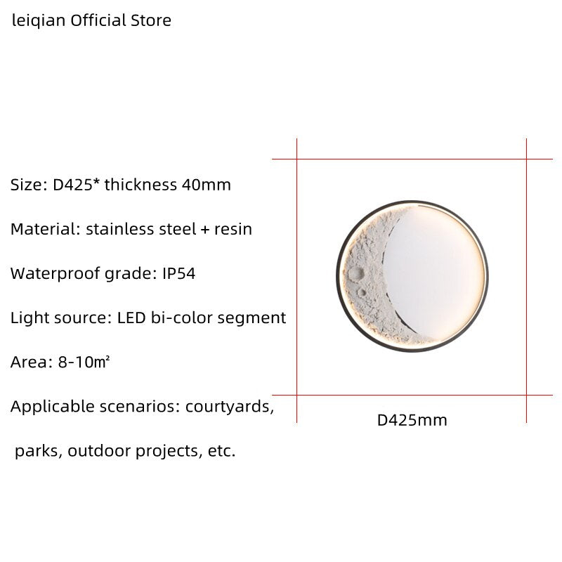 Outdoor LED Wall Light Waterproof IP54 Indoor and Outdoor Terrace Garden Landscape Exterior Wall Moon Ball Courtyard Balcony Cre